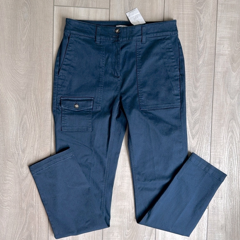 New‎ J. Jill Everyday Skinny Cargo Pant Navy Blue Size 4 Women’s NWT
